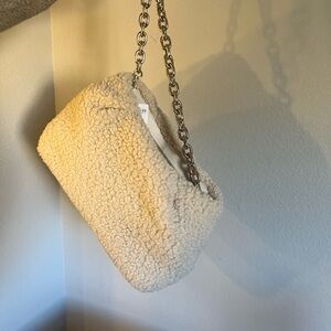 Nwt Cream Sherpa Purse